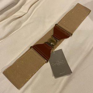 Anthropologie Gold Belt with leather and gold accents